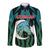 Personalized Azerbaijan Long Sleeve Button Shirt Karabakh Horse Tattoo - Wonder Print Shop