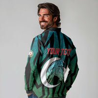 Personalized Azerbaijan Long Sleeve Polo Shirt Karabakh Horse Tattoo - Wonder Print Shop