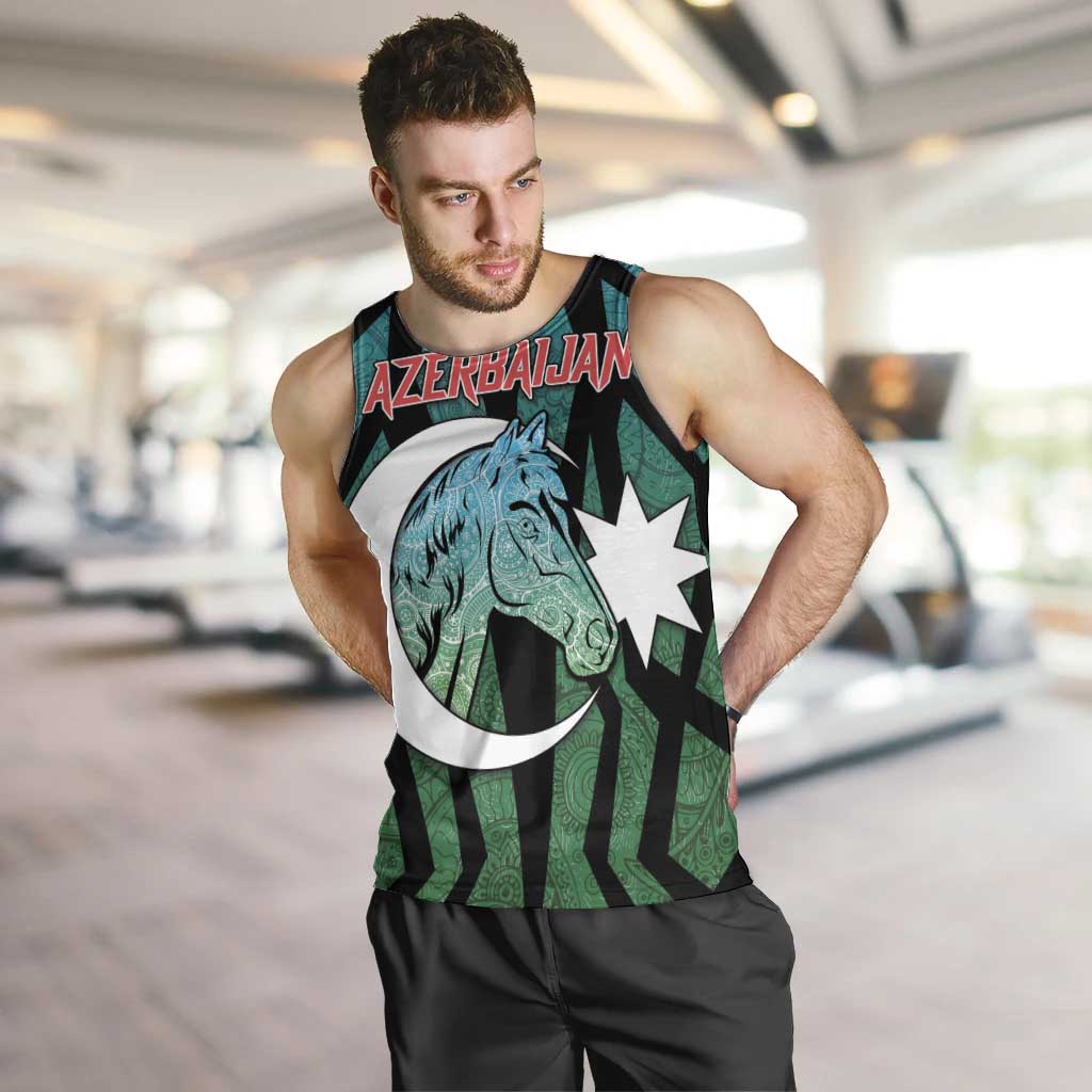 Personalized Azerbaijan Men Tank Top Karabakh Horse Tattoo - Wonder Print Shop