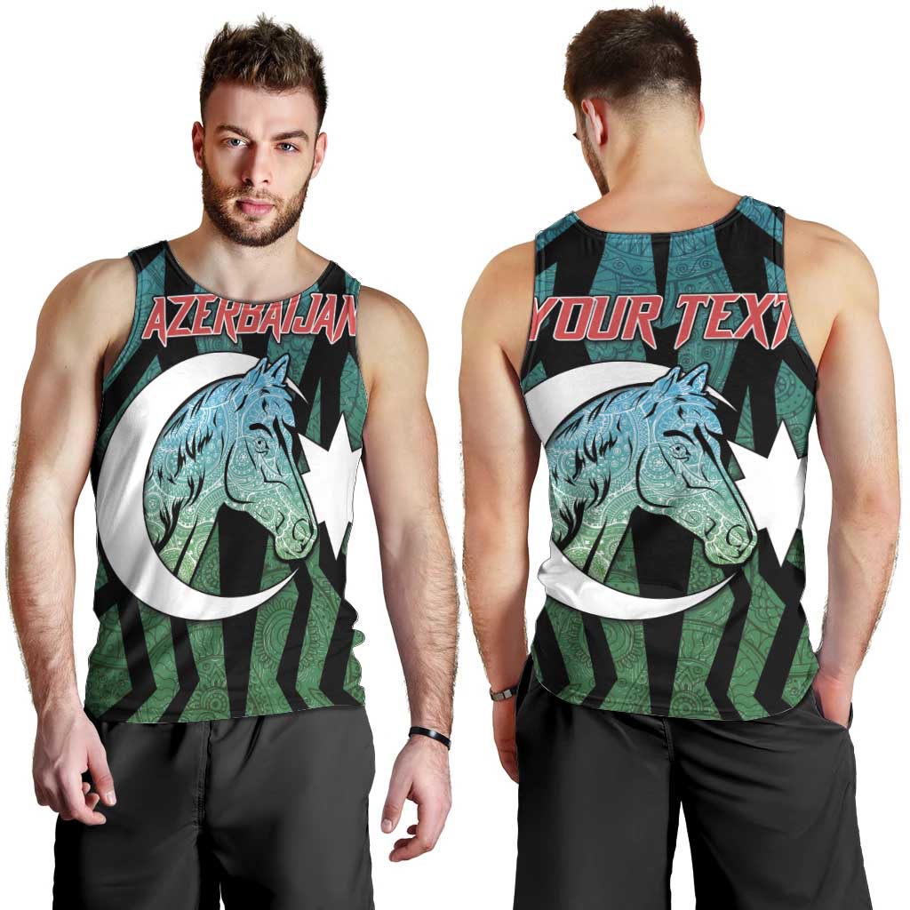 Personalized Azerbaijan Men Tank Top Karabakh Horse Tattoo - Wonder Print Shop