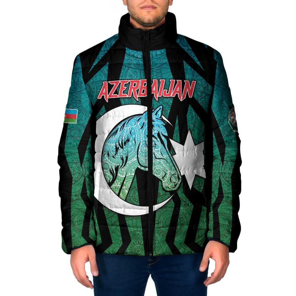 Personalized Azerbaijan Padded Jacket Karabakh Horse Tattoo - Wonder Print Shop