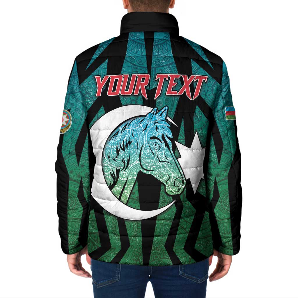 Personalized Azerbaijan Padded Jacket Karabakh Horse Tattoo - Wonder Print Shop
