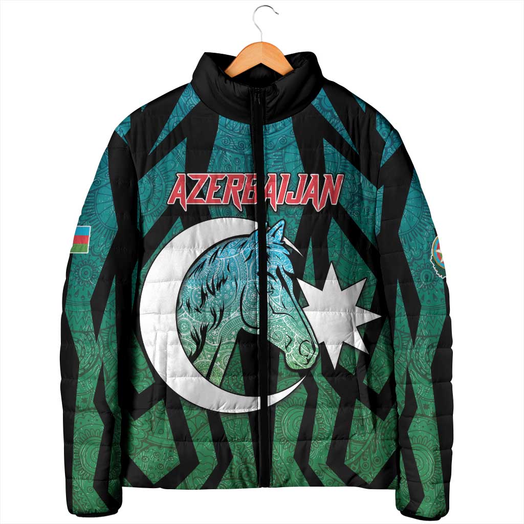 Personalized Azerbaijan Padded Jacket Karabakh Horse Tattoo - Wonder Print Shop