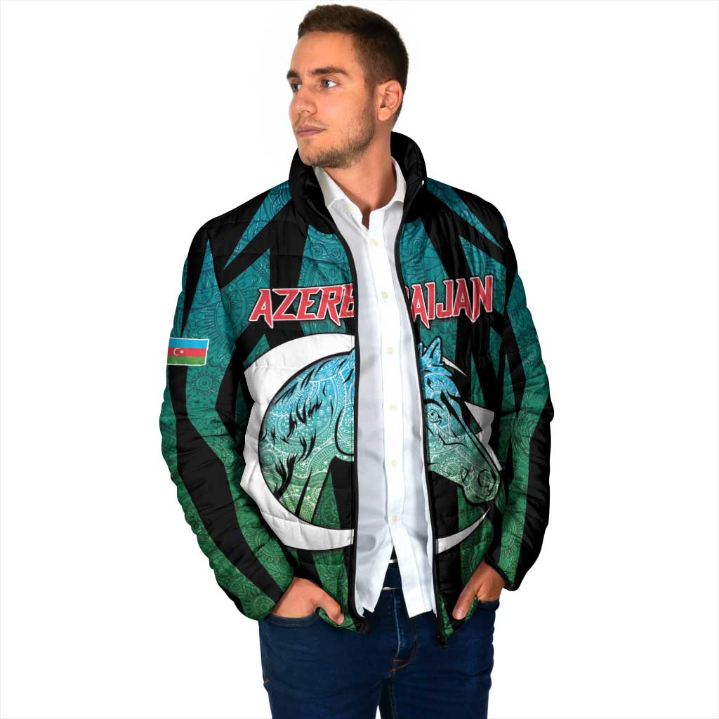 Personalized Azerbaijan Padded Jacket Karabakh Horse Tattoo - Wonder Print Shop