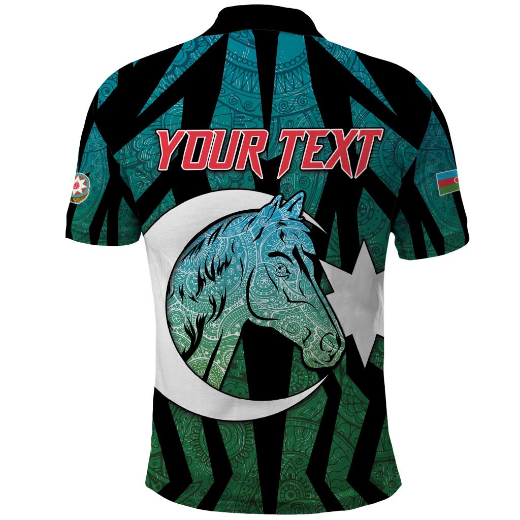 Personalized Azerbaijan Polo Shirt Karabakh Horse Tattoo - Wonder Print Shop