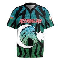 Personalized Azerbaijan Rugby Jersey Karabakh Horse Tattoo - Wonder Print Shop