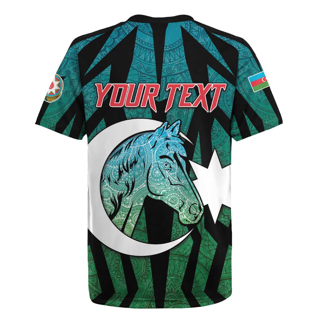 Personalized Azerbaijan Rugby Jersey Karabakh Horse Tattoo - Wonder Print Shop