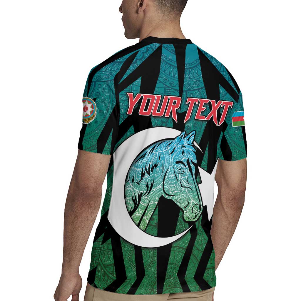 Personalized Azerbaijan Rugby Jersey Karabakh Horse Tattoo - Wonder Print Shop