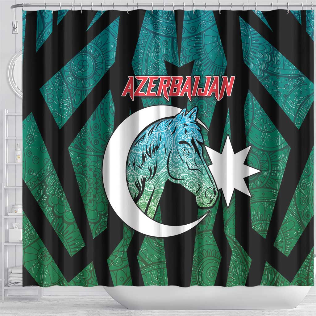 Azerbaijan Shower Curtain Karabakh Horse Tattoo - Wonder Print Shop
