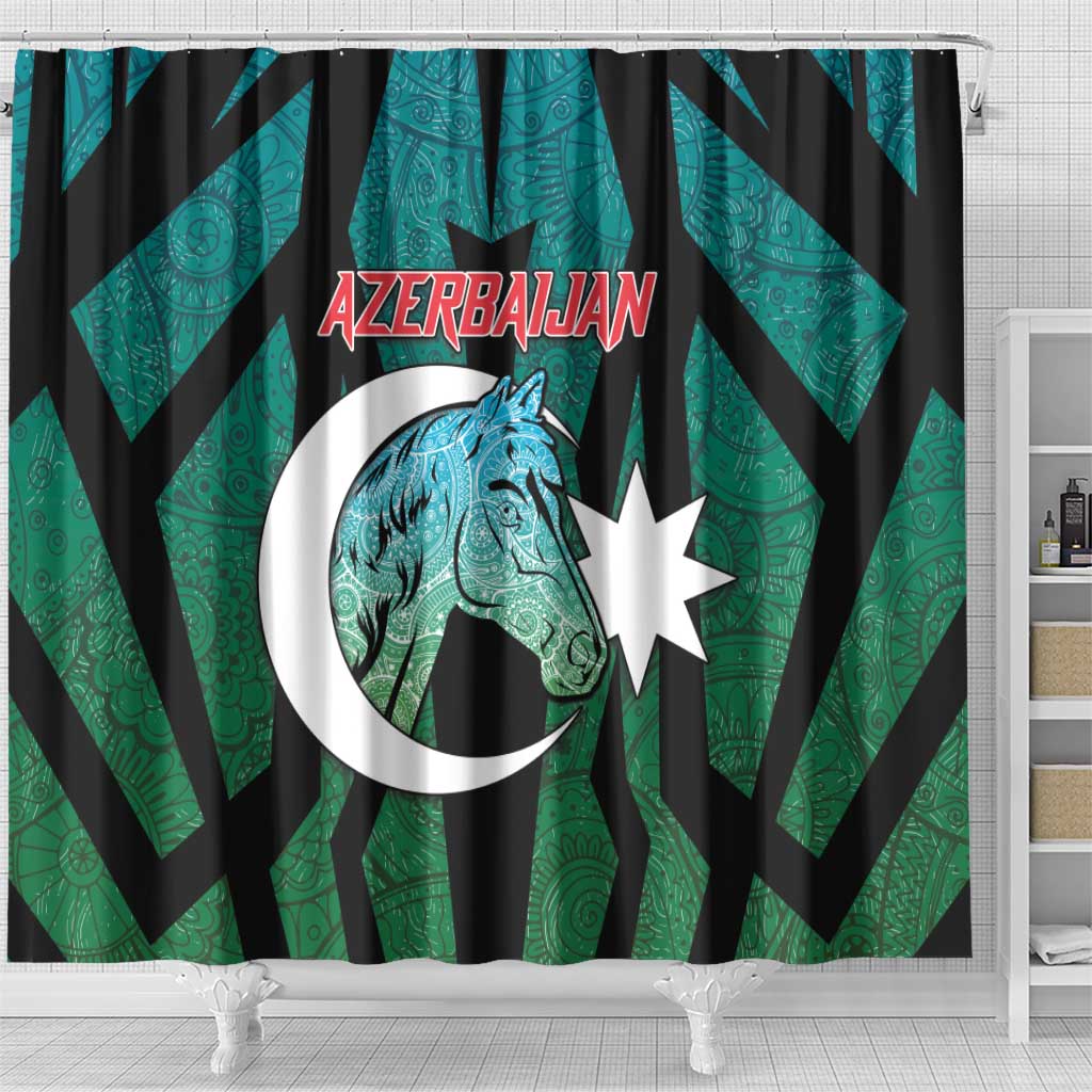 Azerbaijan Shower Curtain Karabakh Horse Tattoo - Wonder Print Shop