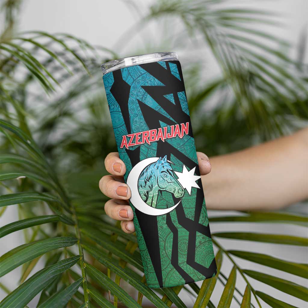 Personalized Azerbaijan Skinny Tumbler Karabakh Horse Tattoo - Wonder Print Shop