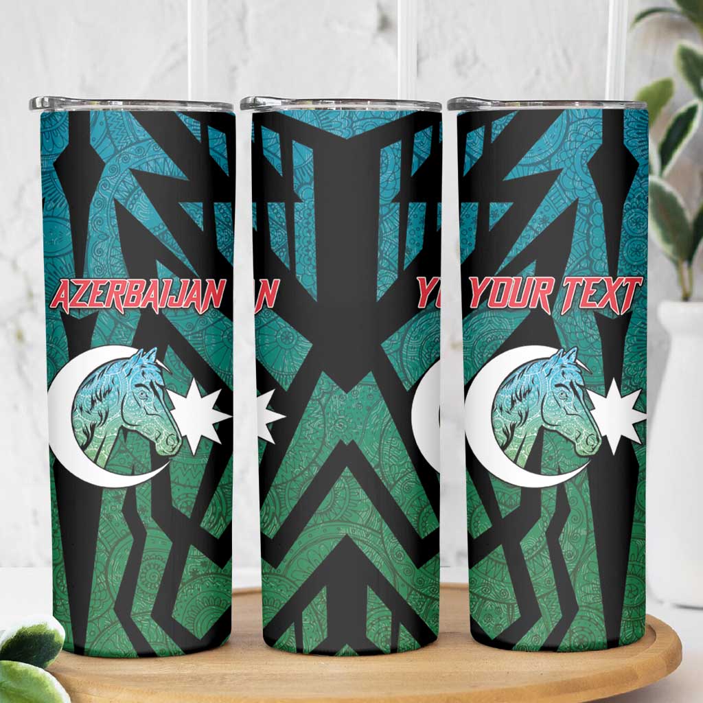 Personalized Azerbaijan Skinny Tumbler Karabakh Horse Tattoo - Wonder Print Shop