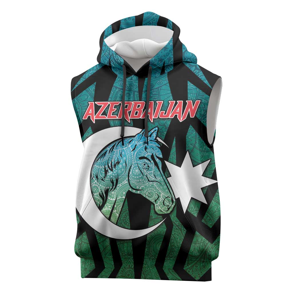 Personalized Azerbaijan Sleeveless Hoodie Karabakh Horse Tattoo - Wonder Print Shop