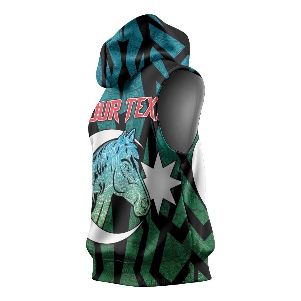 Personalized Azerbaijan Sleeveless Hoodie Karabakh Horse Tattoo - Wonder Print Shop