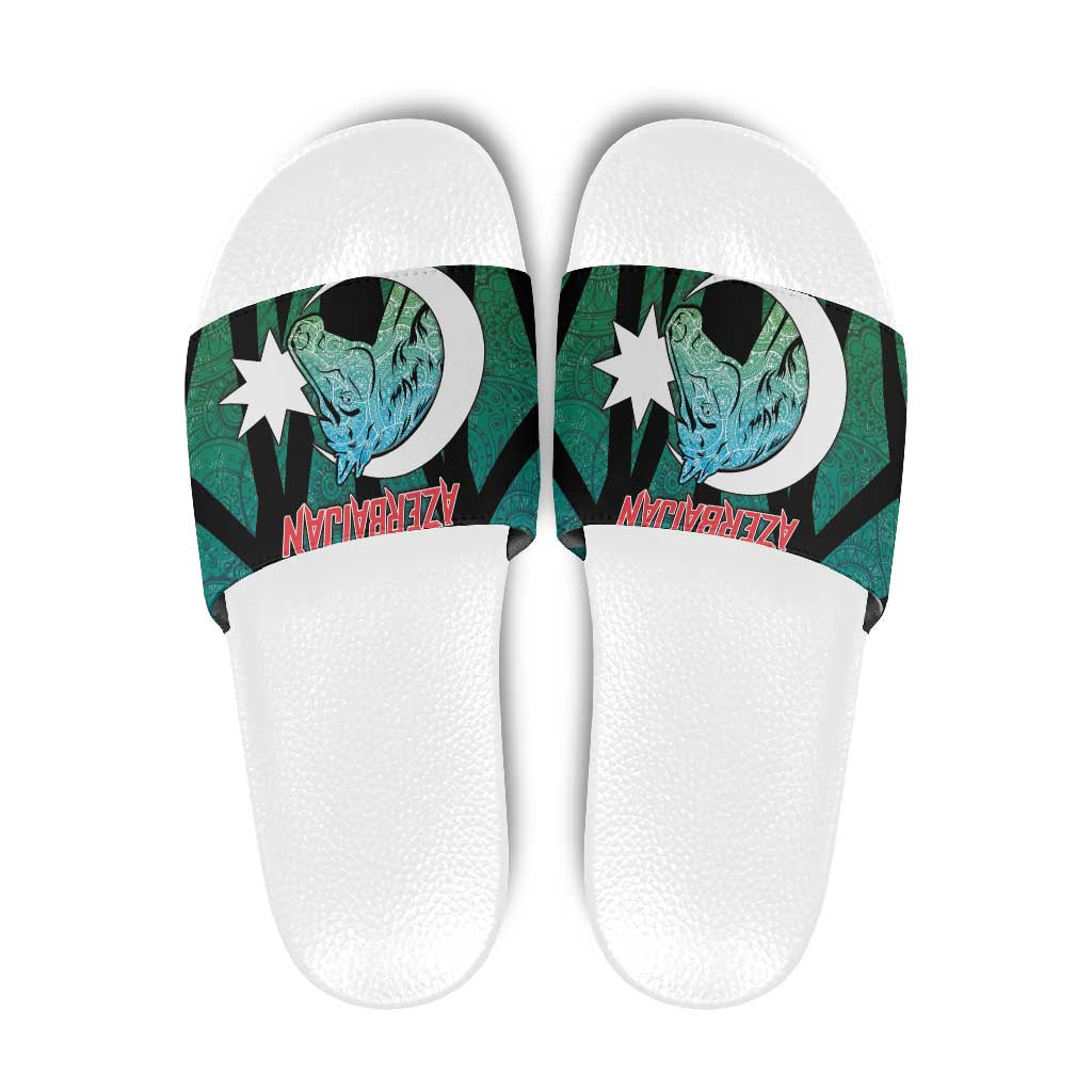 Azerbaijan Slide Sandals Karabakh Horse Tattoo - Wonder Print Shop