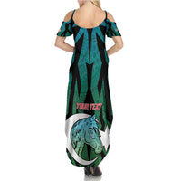 Personalized Azerbaijan Summer Maxi Dress Karabakh Horse Tattoo - Wonder Print Shop
