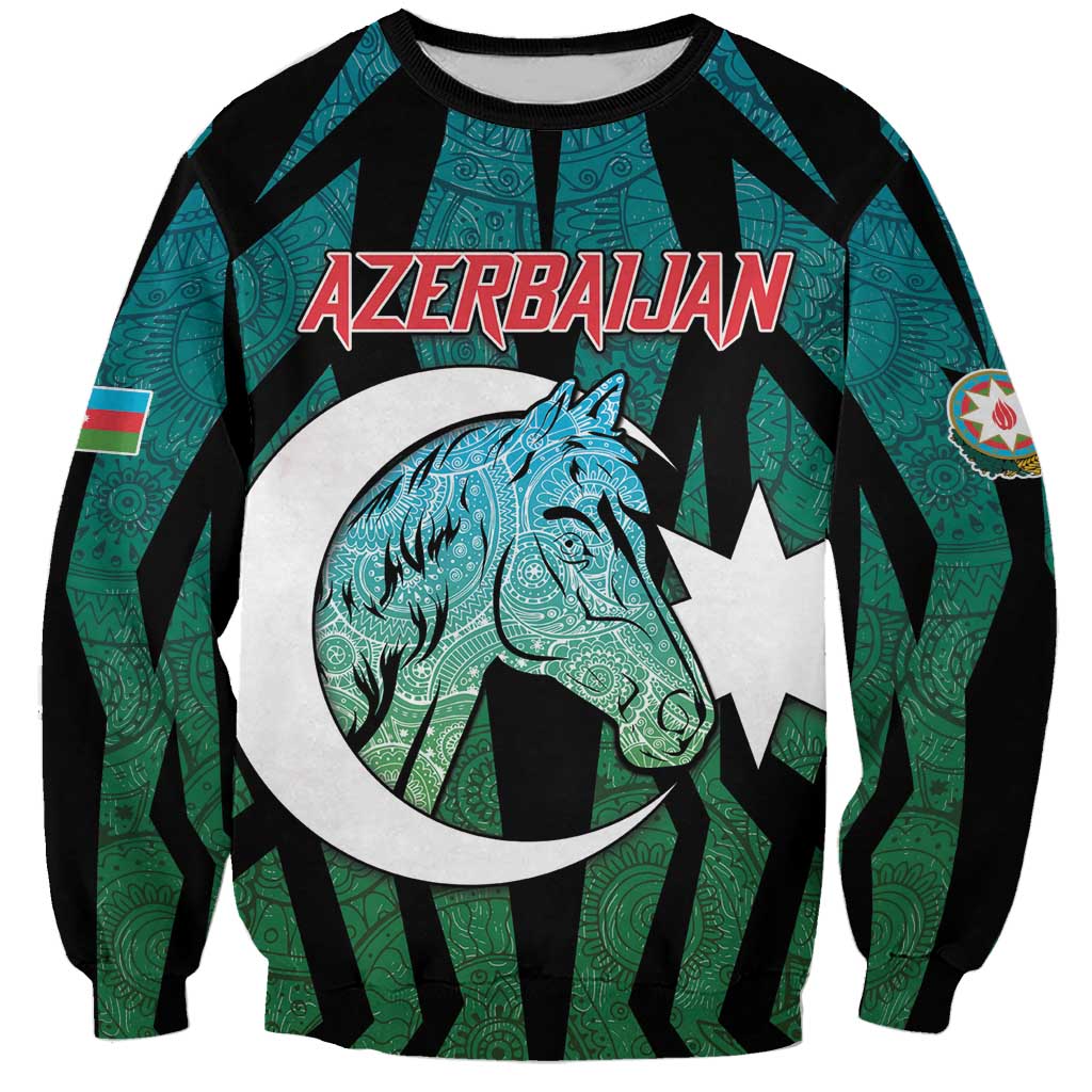 Personalized Azerbaijan Sweatshirt Karabakh Horse Tattoo - Wonder Print Shop