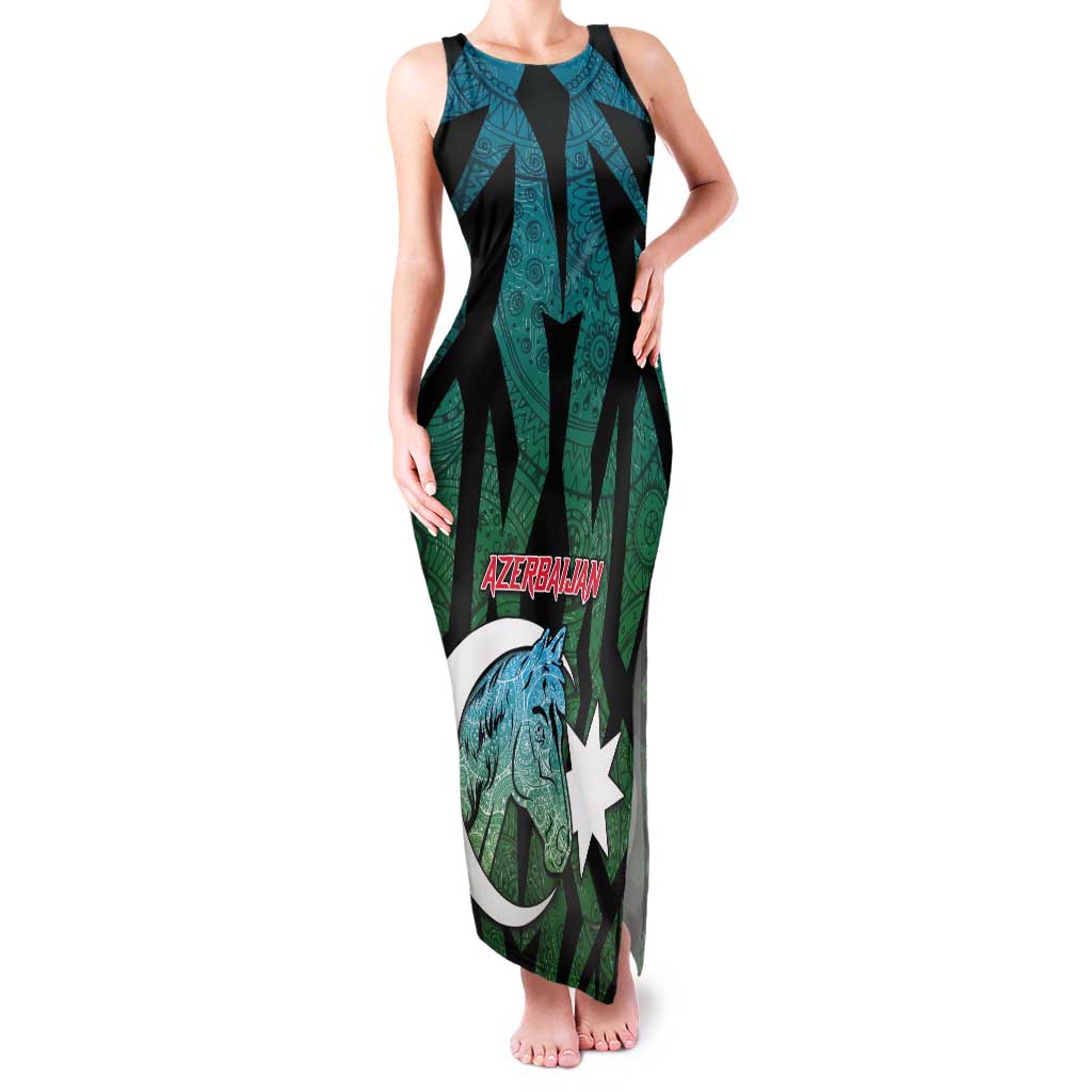 Personalized Azerbaijan Tank Maxi Dress Karabakh Horse Tattoo - Wonder Print Shop