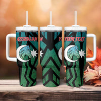 Personalized Azerbaijan Tumbler With Handle Karabakh Horse Tattoo - Wonder Print Shop