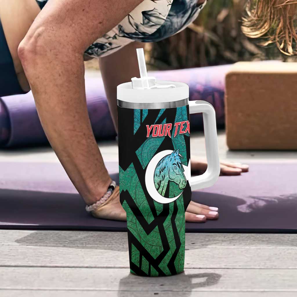 Personalized Azerbaijan Tumbler With Handle Karabakh Horse Tattoo - Wonder Print Shop