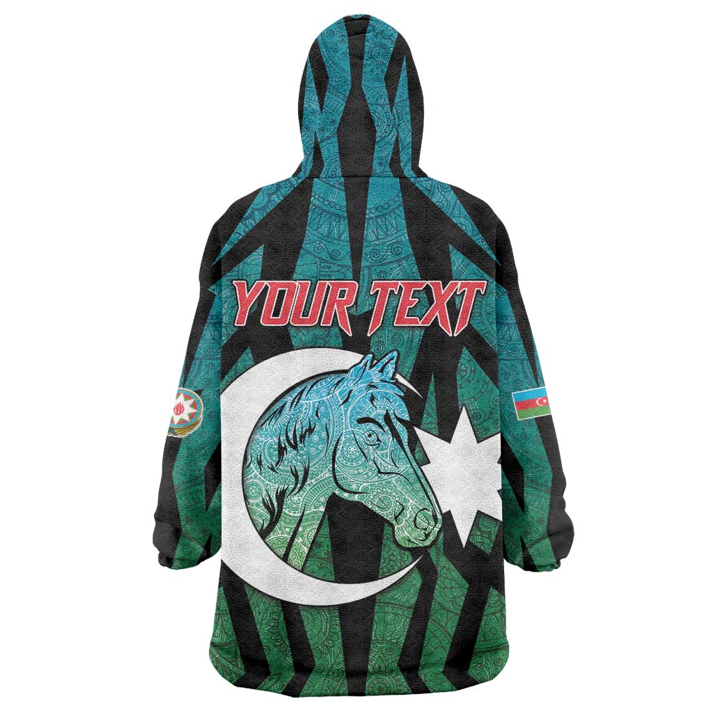 Personalized Azerbaijan Wearable Blanket Hoodie Karabakh Horse Tattoo - Wonder Print Shop