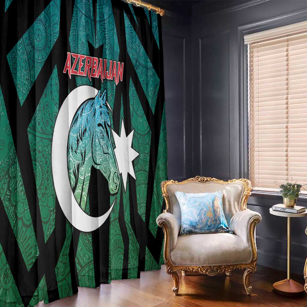 Azerbaijan Window Curtain Karabakh Horse Tattoo - Wonder Print Shop