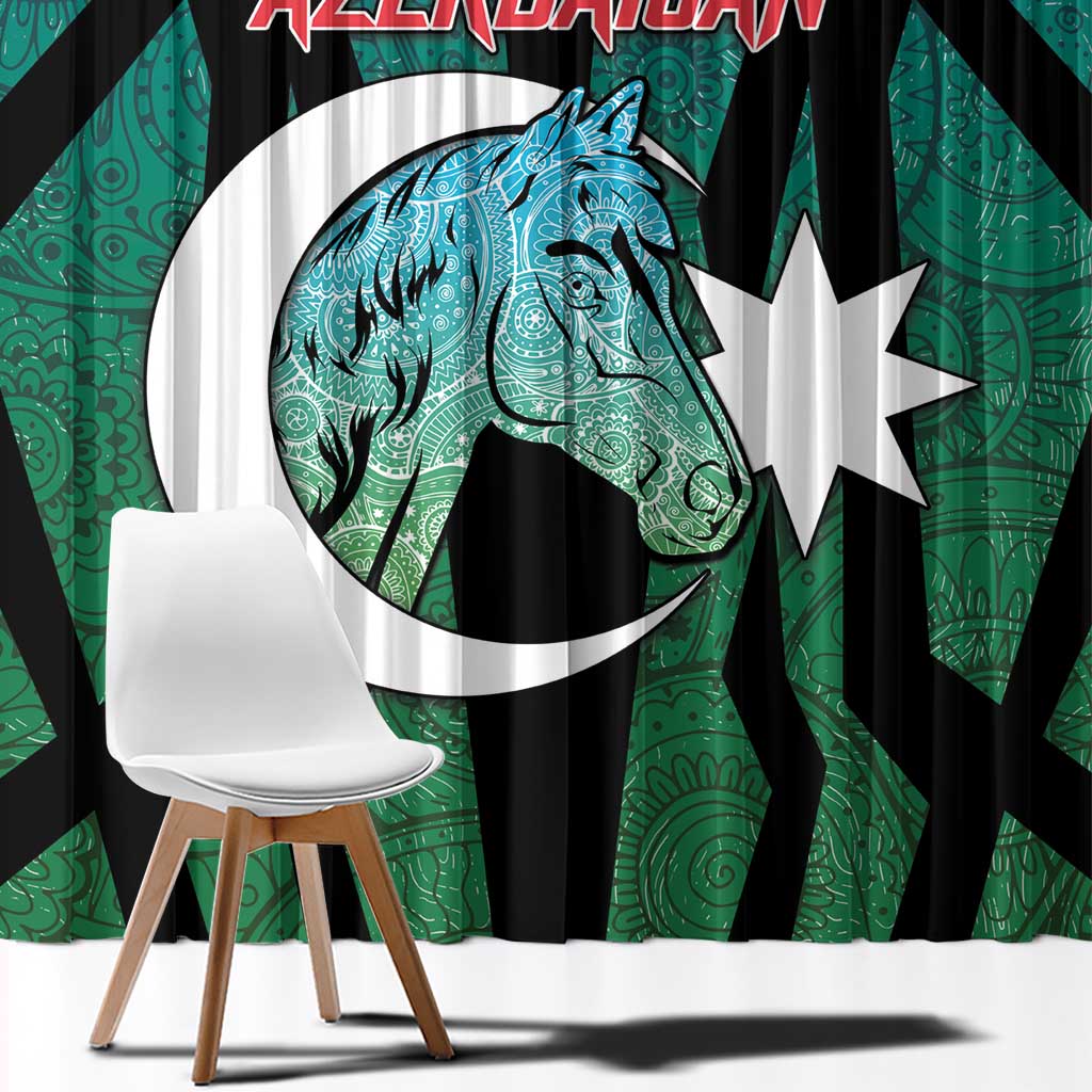 Azerbaijan Window Curtain Karabakh Horse Tattoo - Wonder Print Shop