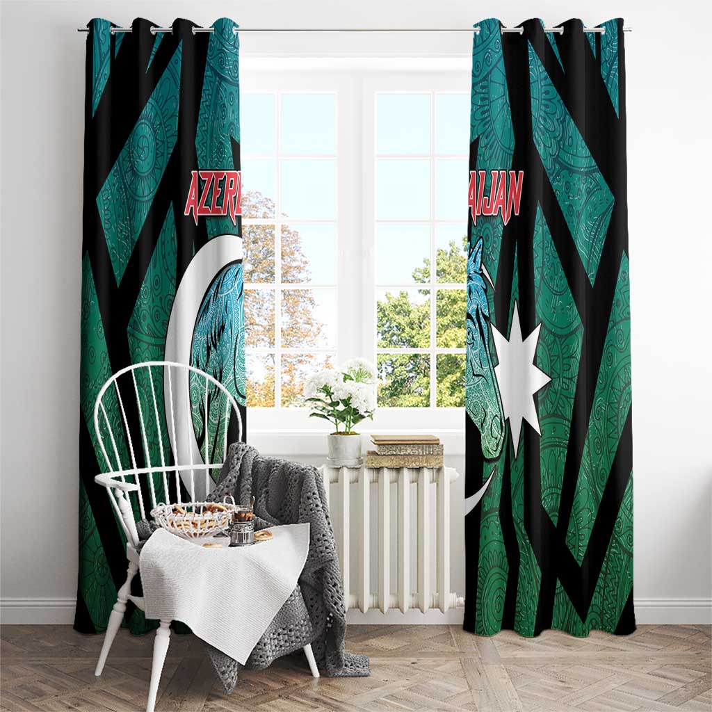 Azerbaijan Window Curtain Karabakh Horse Tattoo - Wonder Print Shop