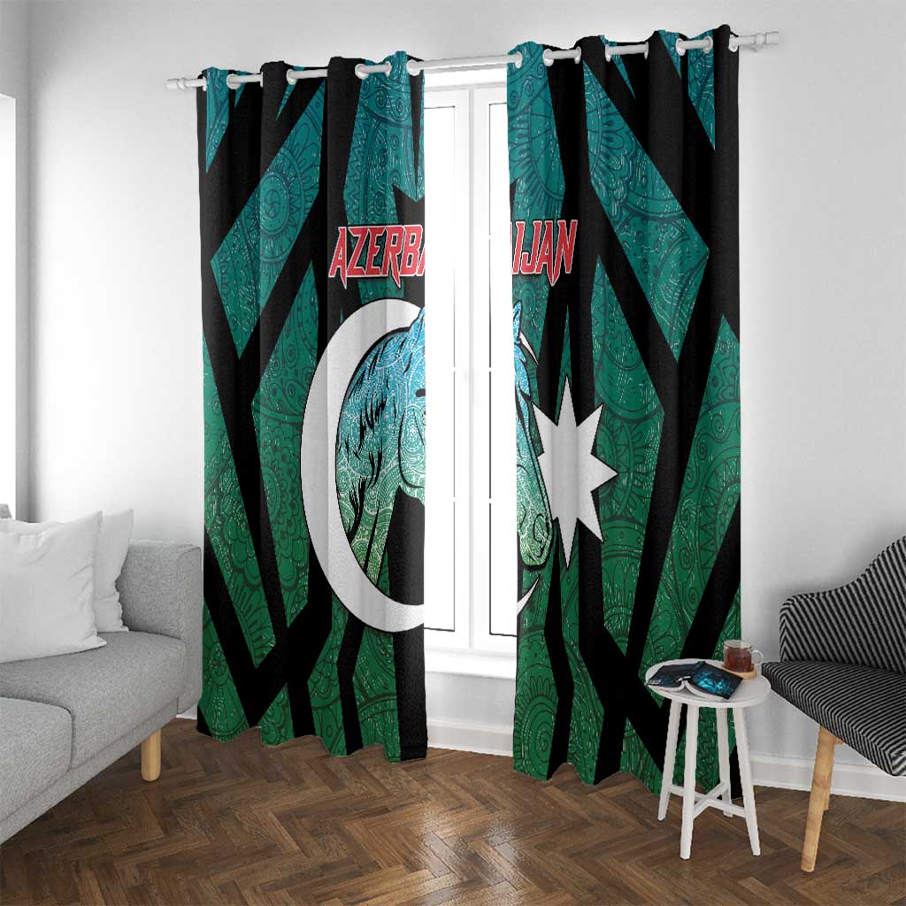 Azerbaijan Window Curtain Karabakh Horse Tattoo - Wonder Print Shop