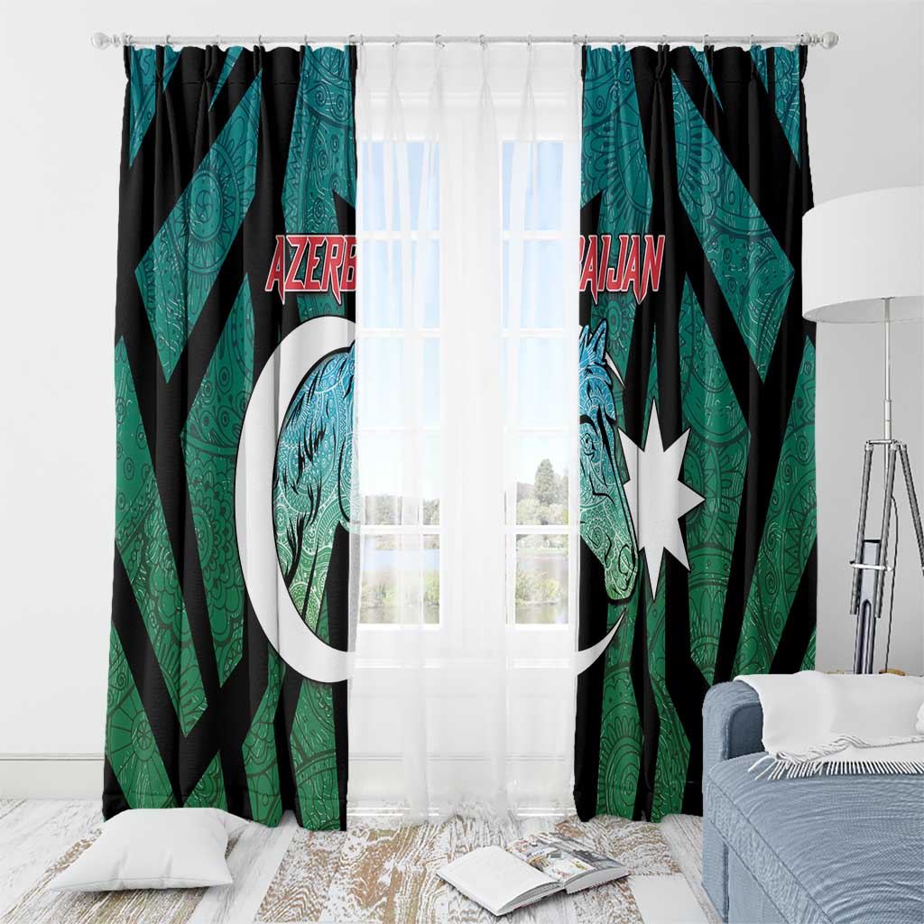 Azerbaijan Window Curtain Karabakh Horse Tattoo - Wonder Print Shop