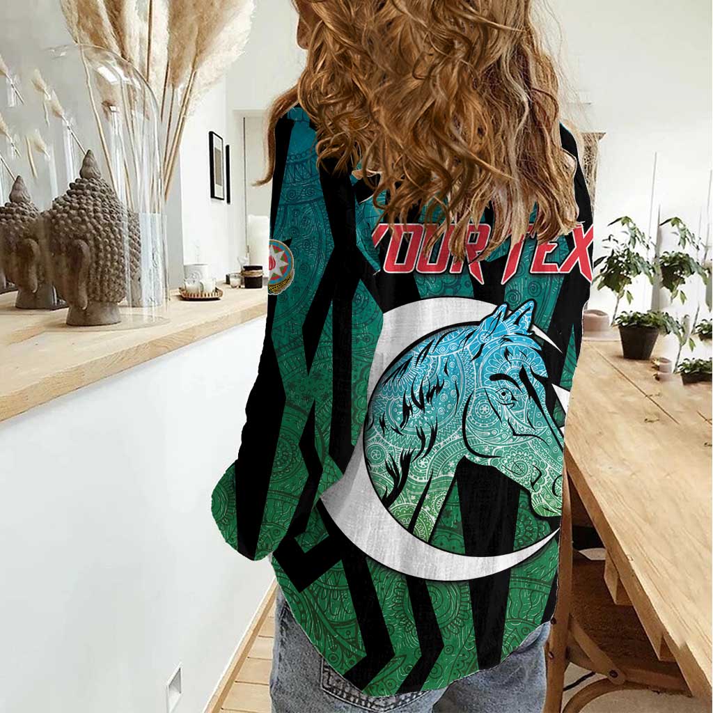 Personalized Azerbaijan Women Casual Shirt Karabakh Horse Tattoo - Wonder Print Shop