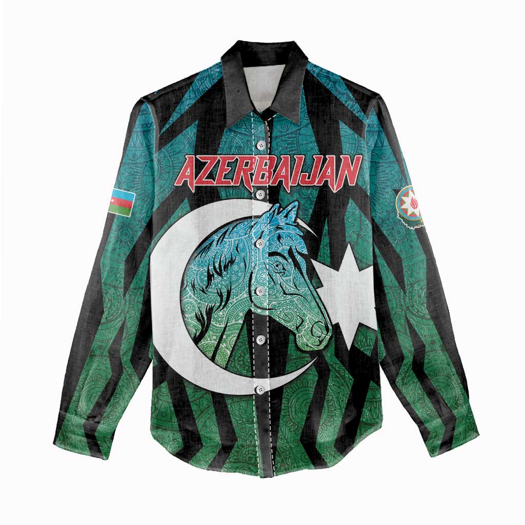 Personalized Azerbaijan Women Casual Shirt Karabakh Horse Tattoo - Wonder Print Shop