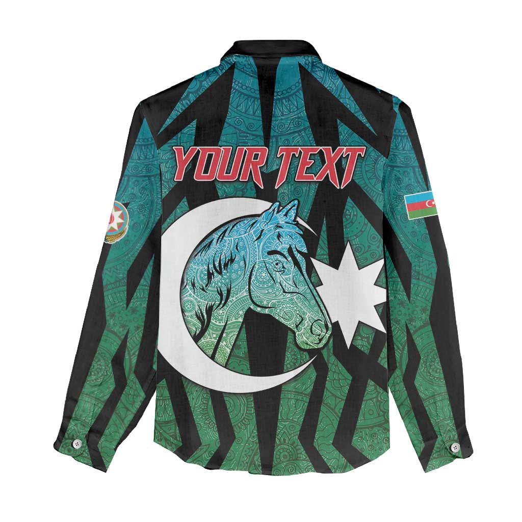 Personalized Azerbaijan Women Casual Shirt Karabakh Horse Tattoo - Wonder Print Shop