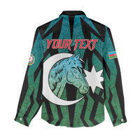 Personalized Azerbaijan Women Casual Shirt Karabakh Horse Tattoo - Wonder Print Shop