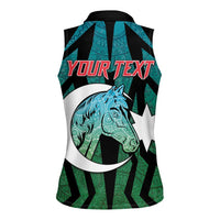 Personalized Azerbaijan Women Sleeveless Polo Shirt Karabakh Horse Tattoo - Wonder Print Shop