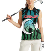 Personalized Azerbaijan Women Sleeveless Polo Shirt Karabakh Horse Tattoo - Wonder Print Shop