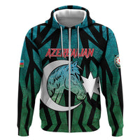Personalized Azerbaijan Zip Hoodie Karabakh Horse Tattoo - Wonder Print Shop