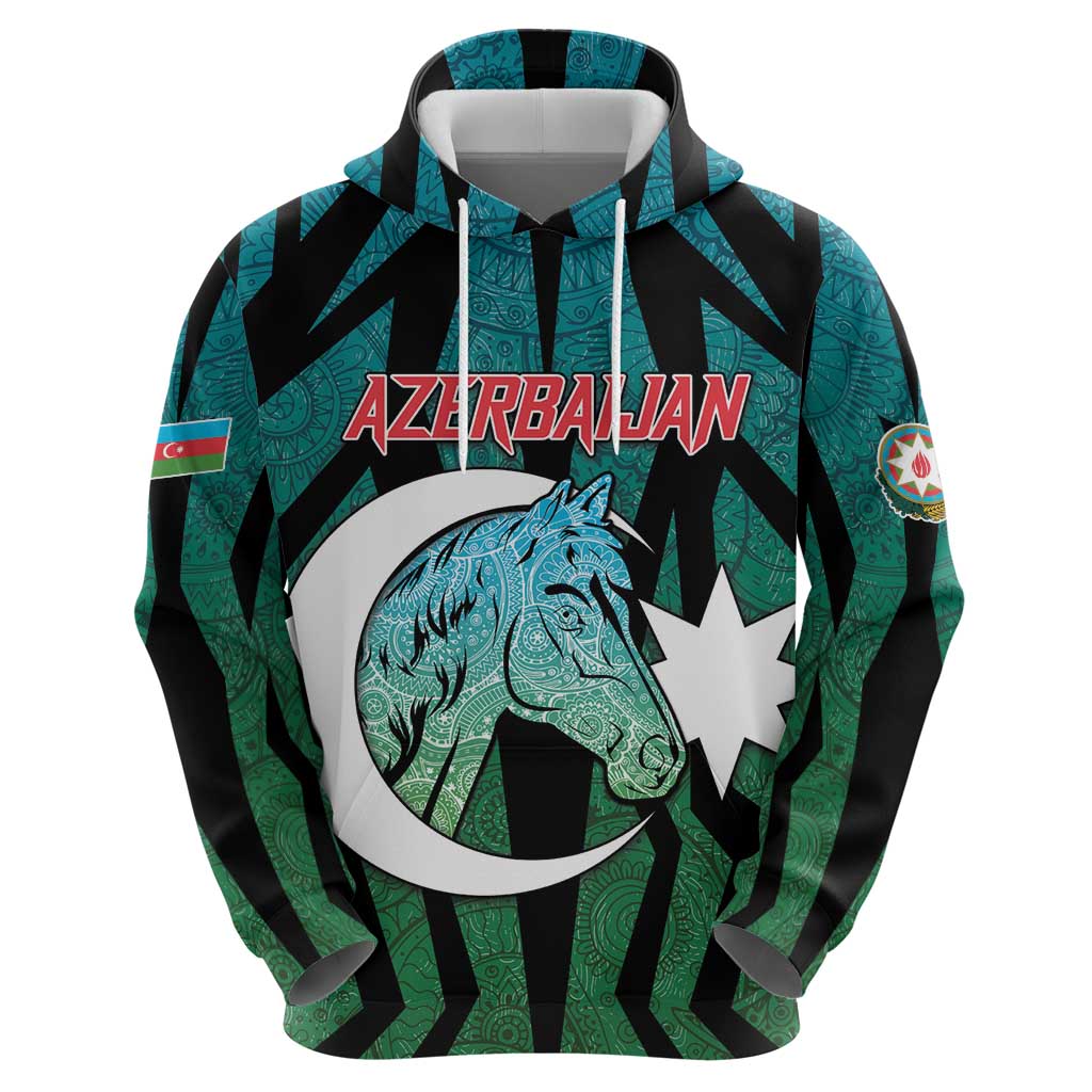 Personalized Azerbaijan Zip Hoodie Karabakh Horse Tattoo - Wonder Print Shop
