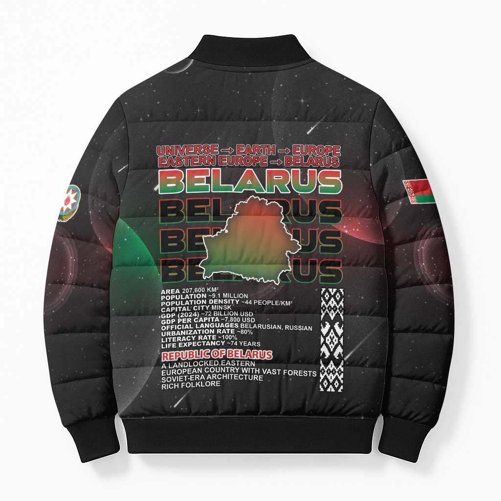 Belarus Bomber Puffer Jacket Information From The Universe - Wonder Print Shop