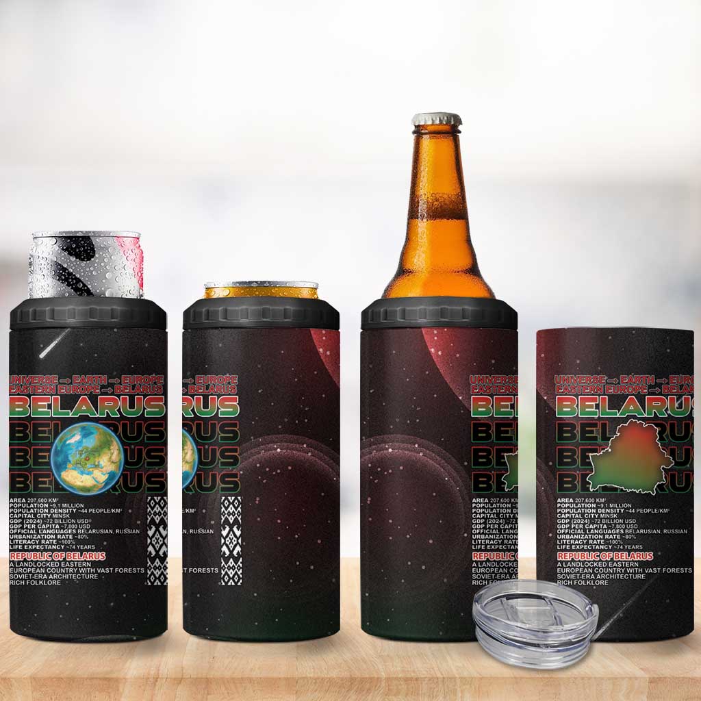 Belarus 4 in 1 Can Cooler Tumbler Information From The Universe - Wonder Print Shop
