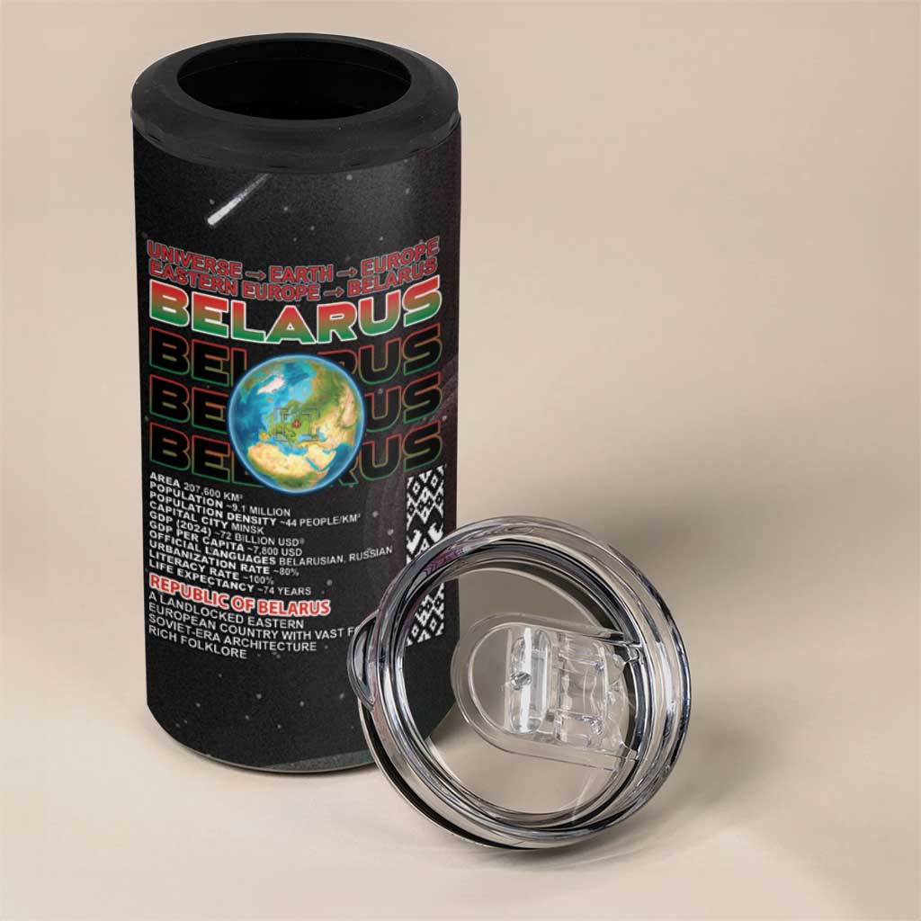 Belarus 4 in 1 Can Cooler Tumbler Information From The Universe - Wonder Print Shop
