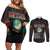 Belarus Couples Matching Off Shoulder Short Dress and Long Sleeve Button Shirt Information From The Universe - Wonder Print Shop
