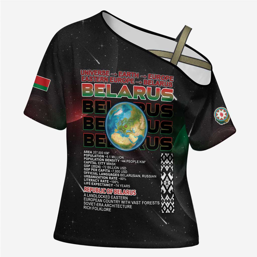 Belarus Cross Shoulder Shirt Information From The Universe - Wonder Print Shop