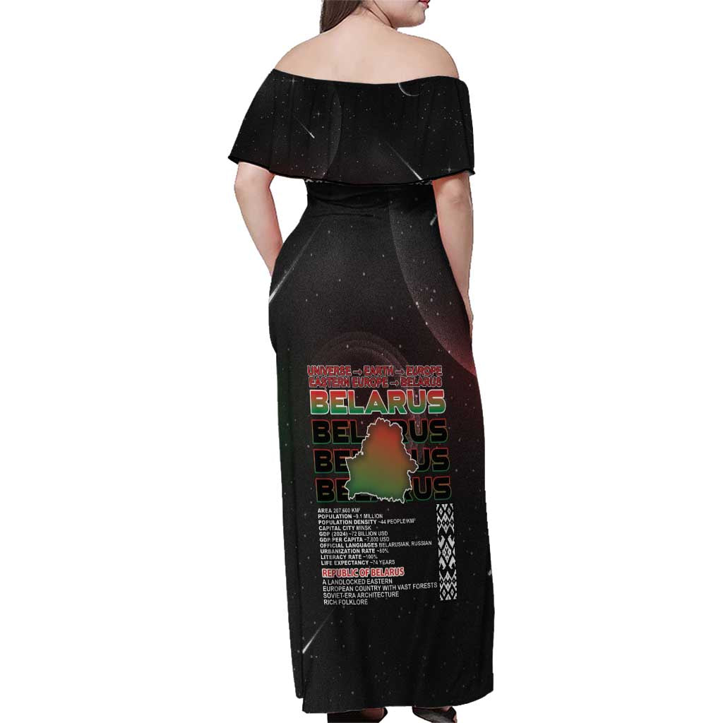 Belarus Family Matching Off Shoulder Maxi Dress and Hawaiian Shirt Information From The Universe - Wonder Print Shop