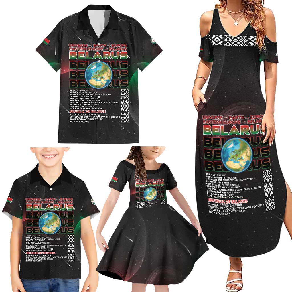 Belarus Family Matching Summer Maxi Dress and Hawaiian Shirt Information From The Universe - Wonder Print Shop