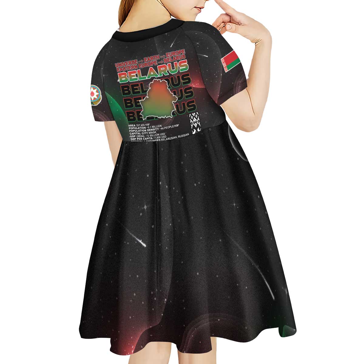 Belarus Kid Short Sleeve Dress Information From The Universe - Wonder Print Shop