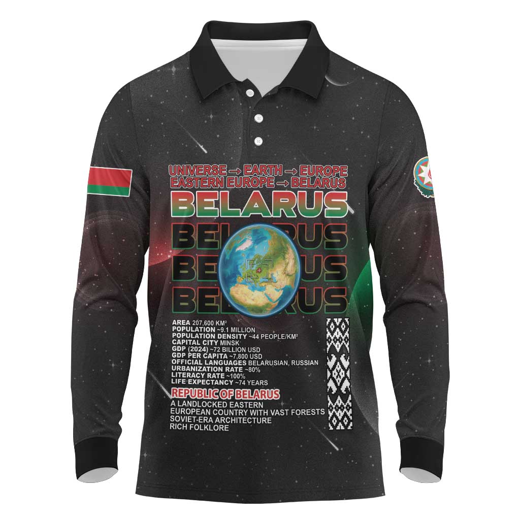 Belarus Long Sleeve Polo Shirt Information From The Universe - Wonder Print Shop