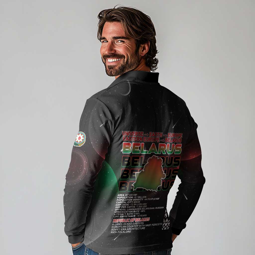 Belarus Long Sleeve Polo Shirt Information From The Universe - Wonder Print Shop