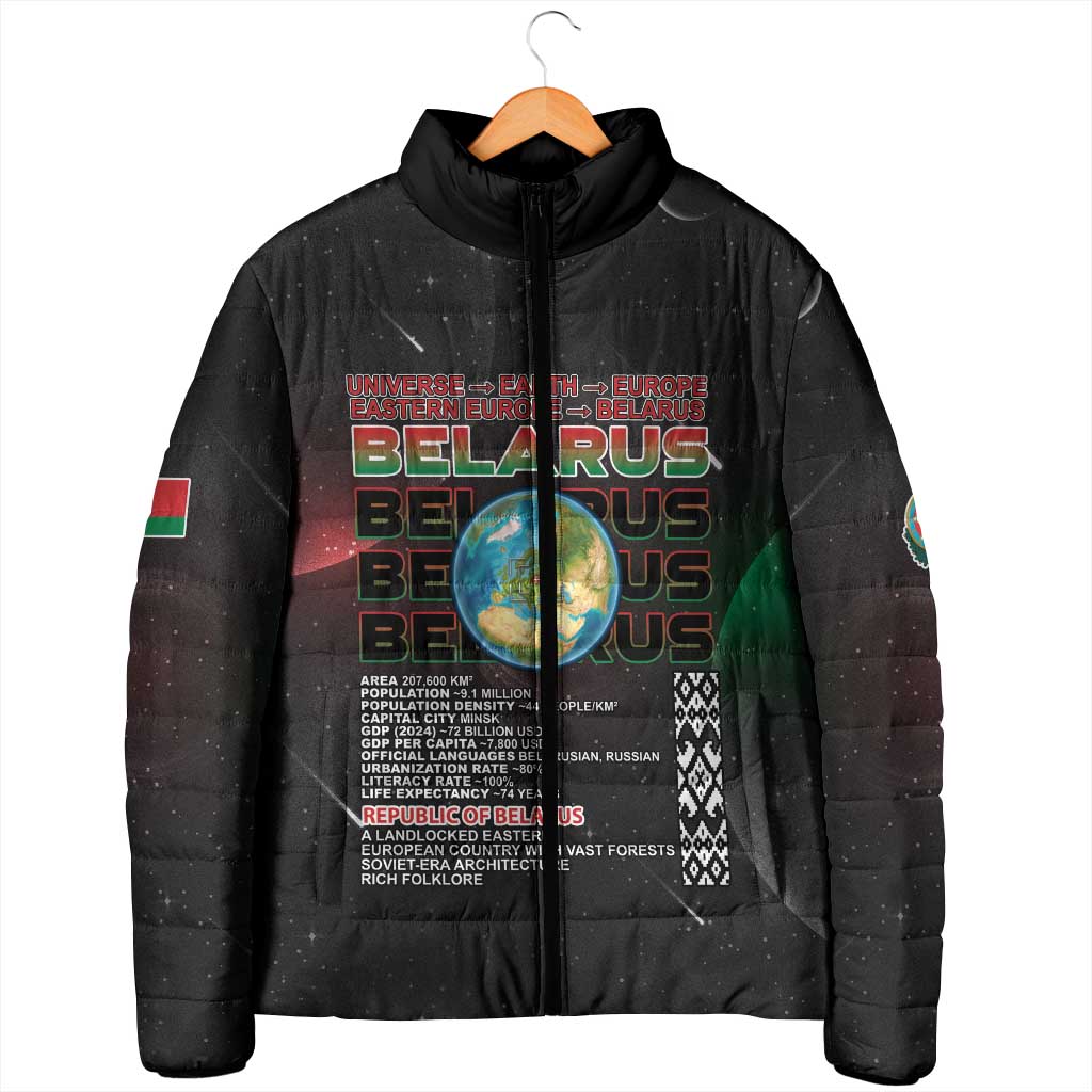 Belarus Padded Jacket Information From The Universe - Wonder Print Shop
