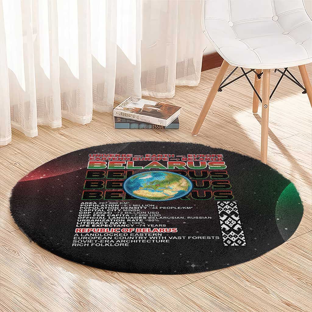 Belarus Round Carpet Information From The Universe - Wonder Print Shop